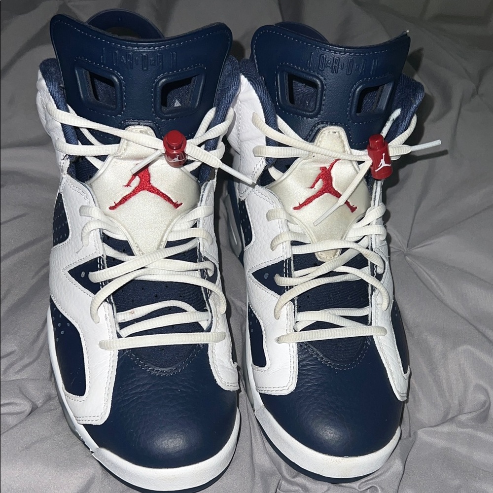 Jordan Navy and White Sneakers